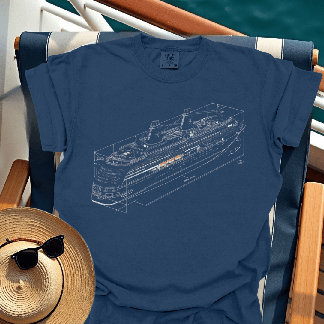 Cruise Ship Blueprint T-Shirt