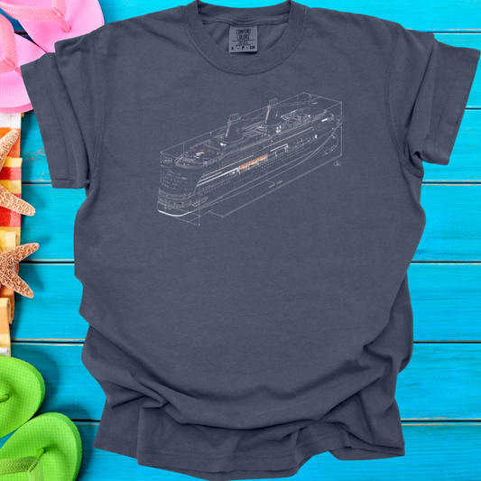 Cruise Ship Blueprint T-Shirt