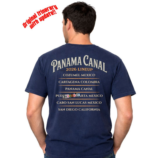 Westbound Panama Canal Cruise 2026 Ports Of Call T-Shirt (Original Itinerary with Correction)