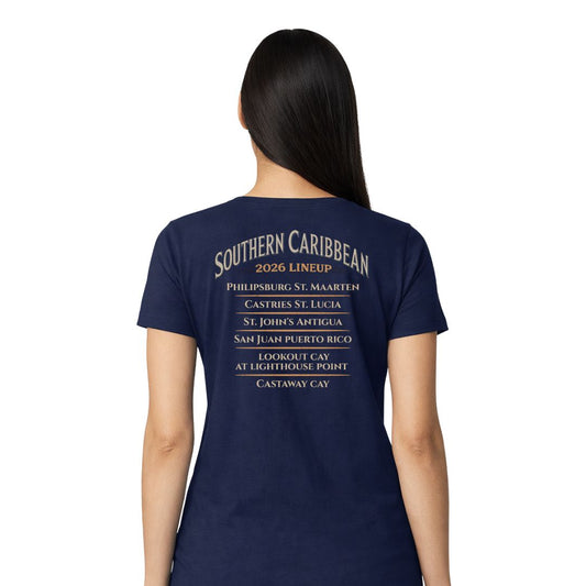 Fantasy Southern Caribbean Cruise 2026 Ports Of Call Unisex V-Neck T-Shirt