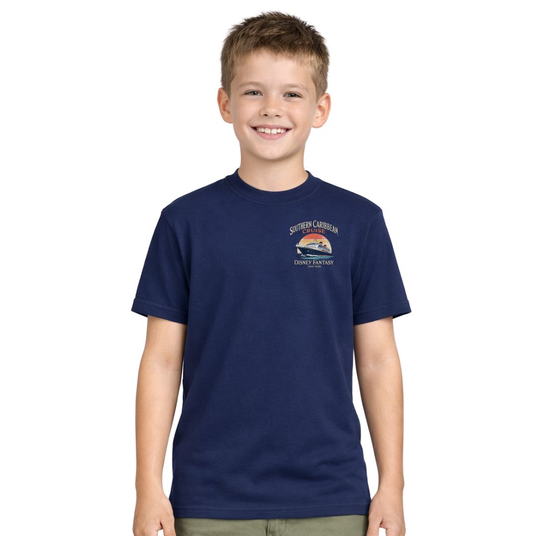 Fantasy Southern Caribbean Cruise 2026 Ships Wheel Youth T-Shirt