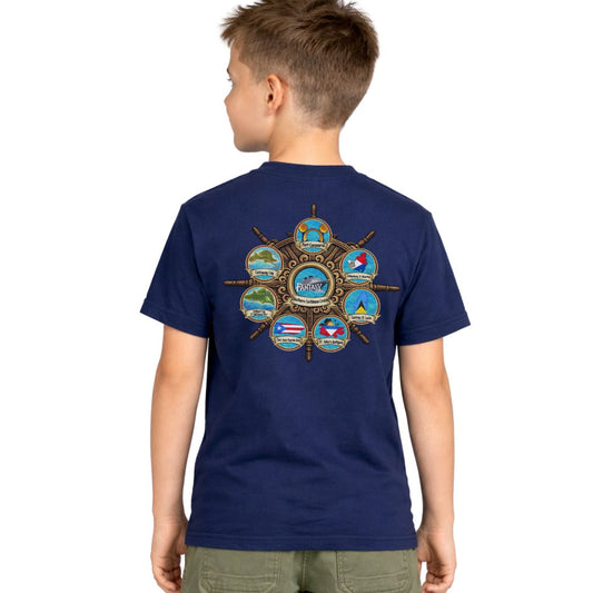 Fantasy Southern Caribbean Cruise 2026 Ships Wheel Youth T-Shirt